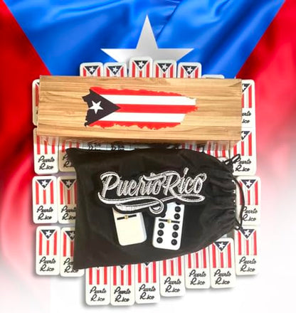 Puerto Rico Dominoes Set Adults Large No Box Comes Travel Domino Bag Set Puerto Rican Flag Dominos Doubles Six Boricua Accessories
