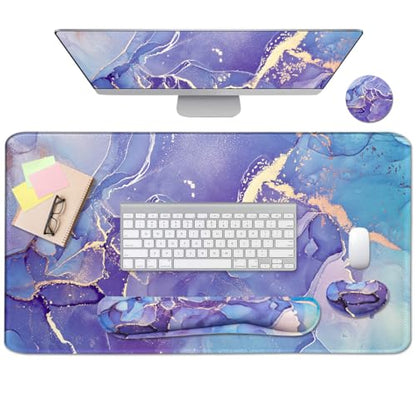 4-in-1 Large Mouse Pad, Keyboard Wrist Rest Pad & Wrist Support Mousepad Set, Extended Desk Pad Waterproof Desk Mat for Home Office Study Game - color: xin