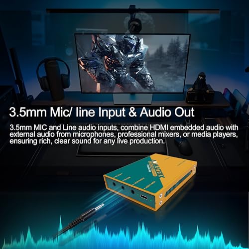 SDI/HDMI to USB3.0 Video External Capture Card for Streaming, Uncompressed (YUY2) 1080P60 Play and Pluy for Church Live Streaming Tele-Conference Tele-Education (UC1218-4K PRO)