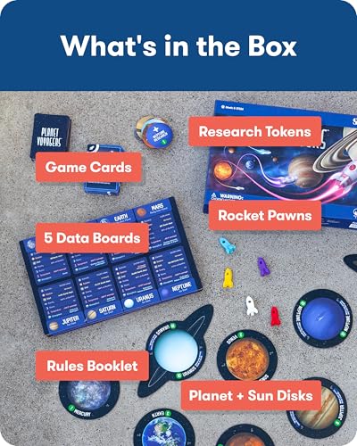 SimplyFun Planet Voyagers - Astronomy Children’s Game - Helps Teach Reading & Science Skills - 3rd to 5th Grade Level - 2-5 Players, for Ages 8 & Up - style: Planet Voyagers