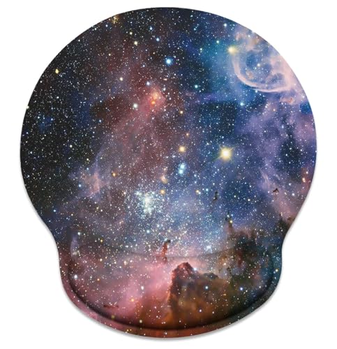 Britimes Ergonomic Mouse Pad with Wrist Support Purple Blue Cosmos Nebula Galaxy Non-Slip Rubber Base Mousepad for Home Office Gaming Working Computers Laptop Easy Typing & Pain Relief - color: Cosmos Nebula