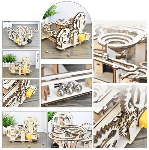 3D Wooden Brain Teaser Puzzles for Adults Teens Marble Run Model Building Kits Toys DIY Crafts Brian Teaser Wooden Puzzles with Roller Coaster Building Set Gift for Adults Teens