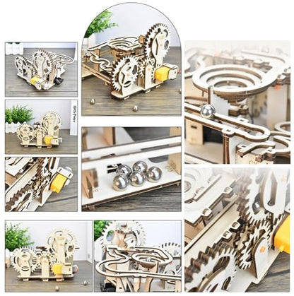 3D Wooden Brain Teaser Puzzles for Adults Teens Marble Run Model Building Kits Toys DIY Crafts Brian Teaser Wooden Puzzles with Roller Coaster Building Set Gift for Adults Teens