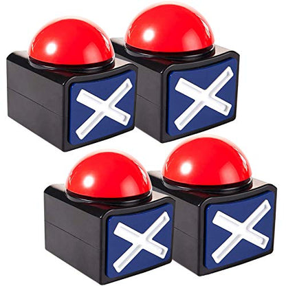JIALITFUN Game Answer Buzzers 4 Pack, Games Buzzer for Trivia Quiz Got Talent Games with Lights and Sound Game Show Button Family Feud Board Game