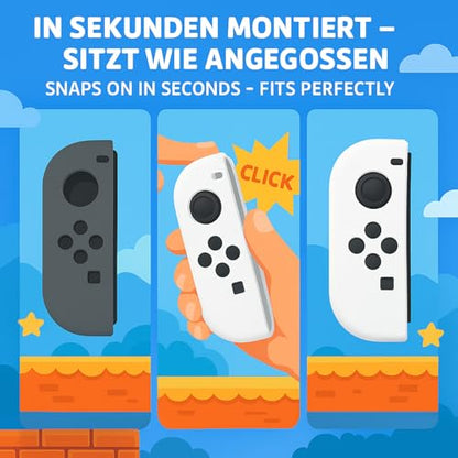 MatoSan Joy-Con Silicone Grip Covers for Nintendo Switch 2 and Switch 1 - Anti-Slip Protective Skin Set - Ergonomic Controller Grip - Soft Silicone - Fits Nintendo Switch 2 Joy-Con - color: Black