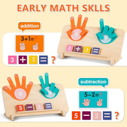GUEETIC® Preschool Math Manipulatives Learning Toys for Toddlers 2-4 | Montessori Number Counting Block Toys for Kids, Educational Toys for 3-5 Year Old Boys Girls Christmas Birthday Gifts