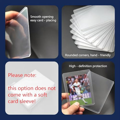 100 Toploaders, 35pt 3"x4" Clear Hard Plastic Card Sleeves (Only 100 Hard) | Fit 2.5" x 3.5" Trading Baseball Soccer Sports Cards, Kpop Photocard, Game Cards, HD, Anti-Scratch for Collection & Display - size: 100 Hard Sleeves + 0 Soft Sleeves