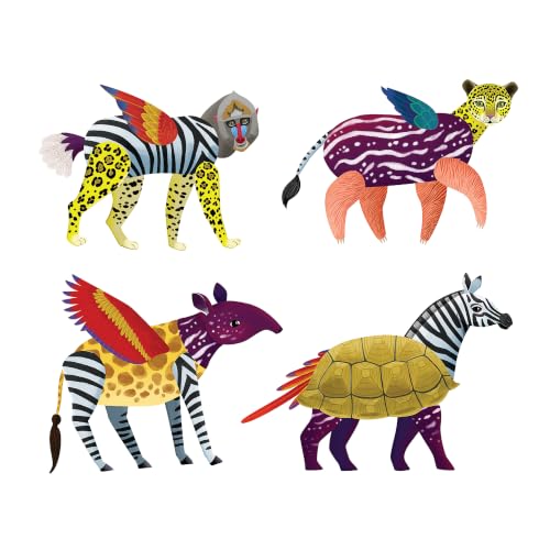Wild Mix-Up Magnetic Build-It from Mudpuppy - Includes 2 Illustrated Background Scenes & 70+ Mix and Match Magnets, Perfect for Travel Activities on The Go!, Ages 4+