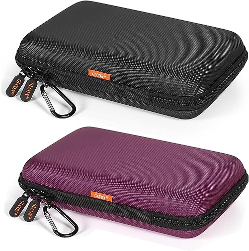 Shockproof Hard Shell Carrying Case, Large Capacity Storage Pouch Bag | Fits GPS, External Hard Drive, Power Bank, Charger, Cable, Travel Tech Organizer, Durable EVA Material - color: Z Black and Deep Purple