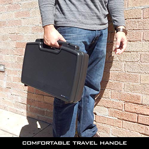 CASEMATIX Hard Shell Miniature Storage Travel Case - 30 Figurine Miniature Organizer and Miniatures Carrying Case with Foam Compatible with Roleplaying Minis