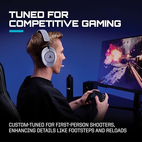RIG R5 Spear PRO HS Wired Gaming Headset Officially Licensed PlayStation | PS5, PS4, PC - 40mm Graphene Drivers, Tempest 3D Audio, Flip-to-Mute Mic, Memory Foam Cushions - Universal 3.5mm -White - color: White
