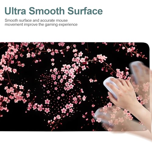 Cherry Blossom Extended Gaming Mouse Pad 35.4 x 15.7 Inch – Japanese-Inspired Desk Mat for Gaming, Office, and Study with Non-Slip Rubber Base - color: #42, size: 35.4" x 35.4"