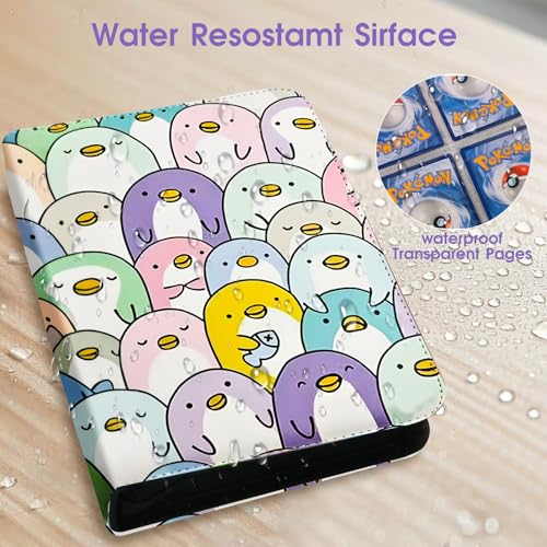 4-Pocket Card Binder with 50 Removable Pages, Holds 400 Cards | Fits trading, sports, gaming and collectible cards. Great for boys and girls to organize and protect collections(Penguin) - color: Penguin