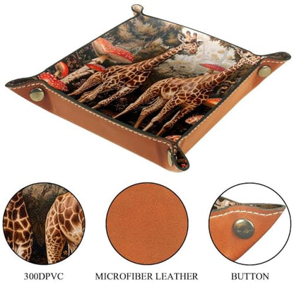 Giraffes Mushrooms Dice Tray Dice Rolling Tray Folding Dice Holder for Dice Games, Like RPG, DND and Other Table Games - color: Multi 12