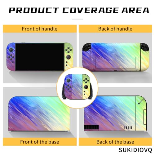 for Nintendo Switch 2 Skin Wrap Cover Decal Sticker Wrap Vinyl Mixed-Color Pattern (Blue-Green) - color: Blue-Green