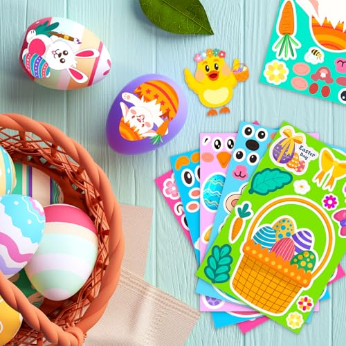 48 Sheets Easter Stickers for Kids Bulk Cute Holiday Stickers Funny DIY Crafts Activities Party Favors Game Gifts for Boys Girls - style: Easter