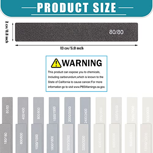 Honoson 20 Pcs Sanding Sticks for Plastic Models 3D Print Polishing Sticks Assorted Metal and Wood Sanding Tools Accessory for Model Craft Amateur Beginner(Low Grits and High Grits,Classic Style) - style: Classic Style