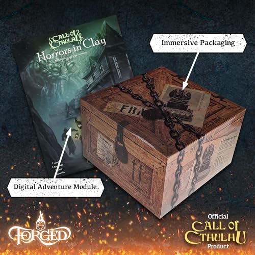 Forged Dice Co. Call of Cthulhu Idol Dice Tower - Hand Painted Resin Dice Roller and Dice Rolling Tray with LED Lights - Compatible with DND Accessories and Polyhedral Dice - Licensed By Chaosium Inc.