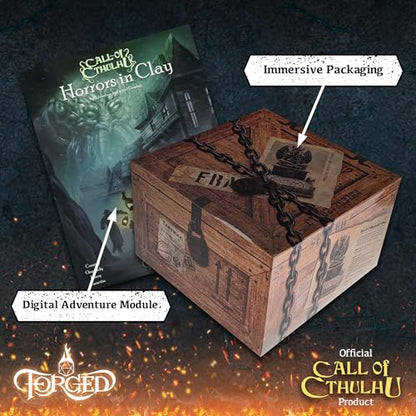 Forged Dice Co. Call of Cthulhu Idol Dice Tower - Hand Painted Resin Dice Roller and Dice Rolling Tray with LED Lights - Compatible with DND Accessories and Polyhedral Dice - Licensed By Chaosium Inc.