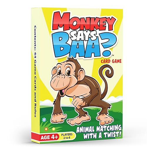 Monkey Says Baa? – Animal Matching Game for Kids Ages 4 and Up | Fun Preschool Learning Activities with Mimicked Animal Sounds & Charades for Sensory Play – Birthday Gift for Boys & Girls