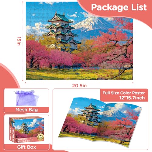 Puzzles for Adults 500 Pieces,Snow Mountain Jigsaw Puzzles 500 Pieces,Japanese Cherry Blossom 500 Piece Puzzles for Adults Funny Jigsaw Puzzle Family Activity Game Nights Gift Toy - style: Snow Mountain
