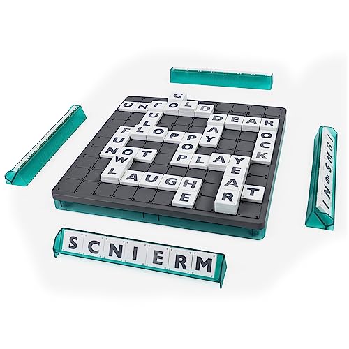 Spin Master Games, Upwords, Classic Word Game with Stackable Letter Tiles, Family Board Game, Crossword Activity, 1-4 Players, for Ages 8 & Up