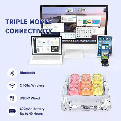 Attack Shark OSU Keypad,6-Key One Handed Keypad,Mini Mechanica RGB keypad for macros and Rhythm Games,Hot swappable Switch,3 Modes 2.4GHz Wireless/USB-C/Bluetooth,Support NKRO for iOS,Windows.
