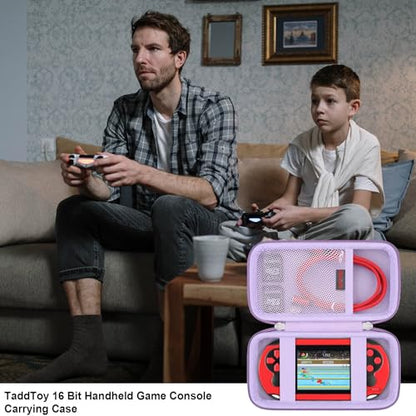 Elonbo Carrying Case for TaddToy/WELLST·G/Beijue/FAMILY POCKET/CCTU/X- JOYKIDS/GREENCREEK/Beico/KAVOYI/GuaiyeyeAP/TEBIYOU Handheld Game Console, Portable Electronic Gaming Player Bag, Purple - color: Purple