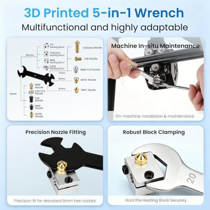 84Pcs 3D Printer Accessories, 3D Printer Tools Kit with Slotted Organizer Bag, PTFE Nozzle Anti-Stick Coating, T12 Needle Files, Deburring Tool, for All FDM/SLA, Bambu Lab, Ender 3, Anycubic,etc