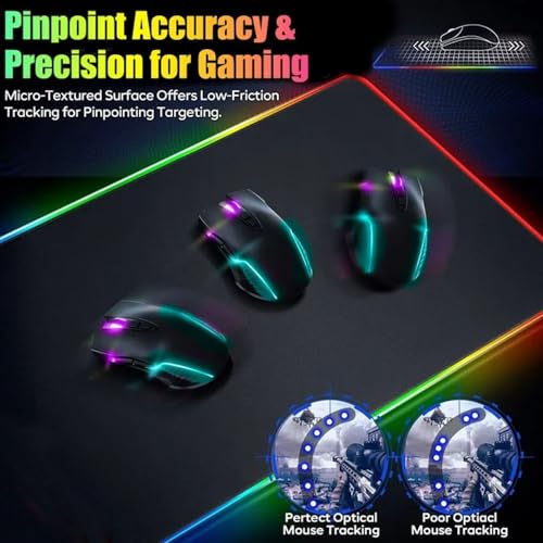 Wireless Charging RGB Gaming Mouse Pad 15W -800x300x4MM-Fast Charging, Ultra-Smooth Surface, Non-Slip Base, 13 Light Modes - Ultimate RGB Mouse Pad for Gamers - Large Mouse Pad Gaming Mat