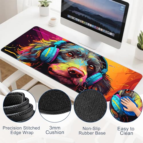 Gaming Mouse Pad, Desk Mat for Keyboard and Mouse, Large Mouse Pad for Desk, Computer Mousepad - color: Cool Dog Head 1
