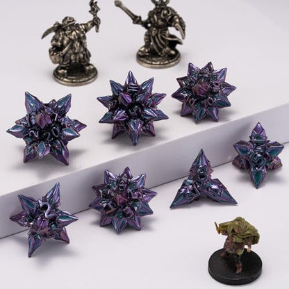 DND Dice Set Metal,Polyhedral D&D Metallic Heterotypic D and D Dice with Cracks for Dungeons and Dragons RPG TTRPG 7-Die Set with Gift (Heterotypic, Heterotypic-Purple) - color: Heterotypic-purple, style: Heterotypic
