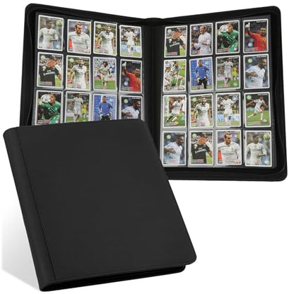 16 Pocket Ringless Side Loading Trading Card Binder, 1024 Cards PU Fixed Page Zipper Card Album for TCG Sports Game Cards, Not Fit Top Loaders (Black) - color: 16 Pocket 1024 Diamond Black