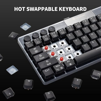 Hexgears A1 Low Profile Wireless Mechanical Keyboard - 60% Compact TKL, Bluetooth 5.0/2.4GHz/Wired USB C Hot Swappable Linear Switch, RGB Backlit Mini Portable Gaming Keyboard Aluminum for PC/MAC - size: A1 - Mini, style: Linear