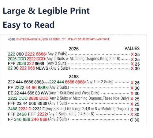 Majiang Cards 2026 Official 4 PCS with Sleeve, Ma Jiang Rules Card Large Print Easy to Read for Beginners (Blue)