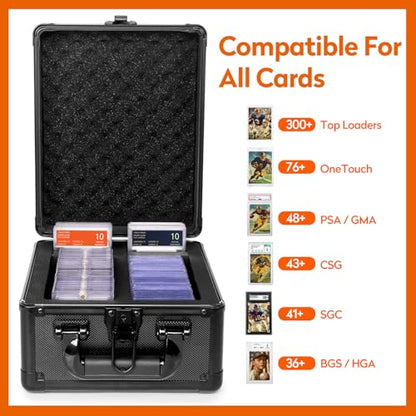 Graded Card Storage Box, PSA Slab Case Holder for Graded Cards, Top Loaders Trading Card Storage Hard Case for Sports Card, Top Loaders, One Touch, Game Cards (2 Row) - style: 2 Row
