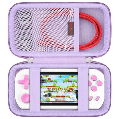 Elonbo Carrying Case for TEBIYOU/ WELLST·G/ TaddToy/ Beijue/ FAMILY POCKET/ CCTU/ X-JOYKIDS/ GREENCREEK/ Beico/ KAVOYI/ GuaiyeyeAP Handheld Game Console, Portable Electronic Gaming Player Bag, Purple - color: Purple