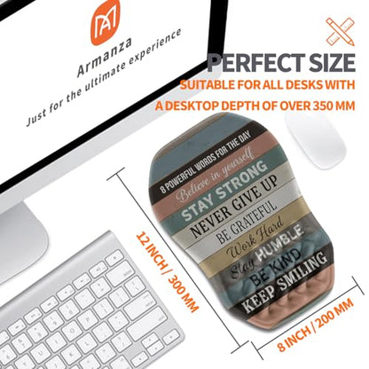 Ergonomic Slope Mouse Pad Wrist Support, Wrist Rest Mousepad for Carpal Tunnel Pain Relief with Massage Bulge and Slow Rebound Memory Foam (12x8 inch, Inspirational Quote) - color: Am035-inspirational Quote