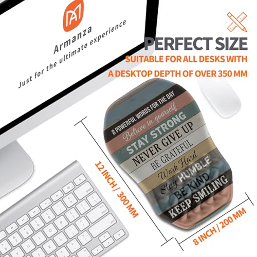 Ergonomic Slope Mouse Pad Wrist Support, Wrist Rest Mousepad for Carpal Tunnel Pain Relief with Massage Bulge and Slow Rebound Memory Foam (12x8 inch, Inspirational Quote) - color: Am035-inspirational Quote
