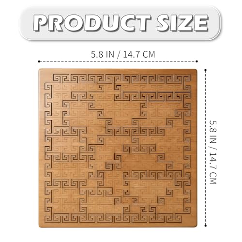 Fractal Tray Puzzle, Fractal Puzzles for Adults, Irregular Wooden Jigsaw, Mind Bending Hilbert Curve Puzzle, Challenging Portable Brain Training Game (SerpentMaze) - style: SerpentMaze