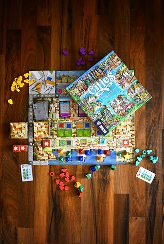 Devir - Cities Board Game, City Building Strategy Game with Tile Placement & Resource Drafting for Families & Friends Ages 10+, 2–4 Players, Playtime 35, (English Version) - color: Cities
