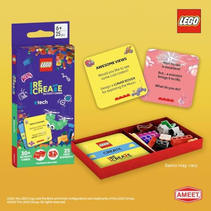 LEGO Recreate Activity Cards – Tech | Build & Play Game with 30+ Activity Cards & 25 LEGO Elements | Ages 6+ - style: Tech