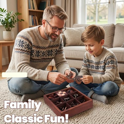 9 Pcs Brain Teaser Puzzles for Adults Teens - Brain Teaser Puzzles with Wooden Box 3D Puzzle Game Toys for Adults Teens - Unlock Interlocking Puzzle Adults Teens IQ Education Smart Toys - color: Style E