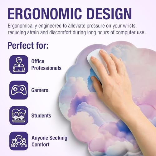 Premium Quality Cloud Wrist Rest Keyboard, Mouse Pad, Wrist Rest Pad, Wrist Rest for Computer Keyboard, Cloud Drink Coaster and Mouse Pad - color: Cloud