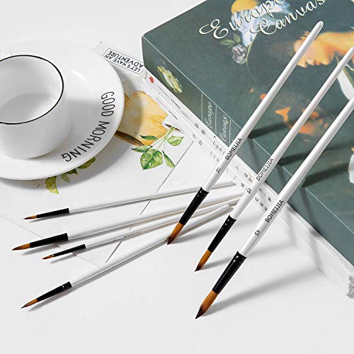GETHPEN Acrylic Paint Brushes Set,12PCS Round-Pointed Tip Paint Brushes | Round-Pointed Tip Artist Paint brushes, Acrylic, Watercolor, Oil Painting, Canvas, Rock, Models, Face Body Art and DIY Crafts - style: Round