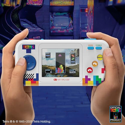 My Arcade Tetris Pocket Player Bundle: Officially Licensed, Portable Gaming Console, Puzzle Games,Travel Case and Screen Protector Included