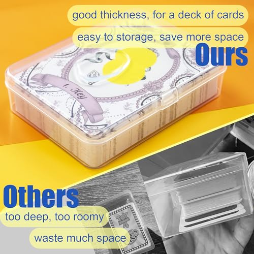 JINUPHION 4 Pcs Playing Card Case, for Go Fish/Old Maid/Oracle Card/Other Larger Than Standard Size Cards, Plastic Clear Card Deck Box Storage, 4 1/2" × 3 1/4" × 1 1/8" (NO Cards) - size: 4 pcs Large