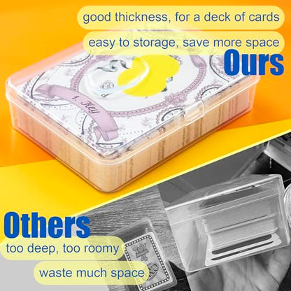 JINUPHION 4 Pcs Playing Card Case, for Go Fish/Old Maid/Oracle Card/Other Larger Than Standard Size Cards, Plastic Clear Card Deck Box Storage, 4 1/2" × 3 1/4" × 1 1/8" (NO Cards) - size: 4 pcs Large