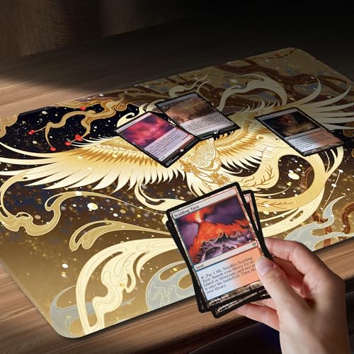 MTG Playmat Non-Slip Rubber Backing Printing Commander Board Game Desk Mat Duel Mat TCG PTCG Playmat 24x14 inches and Free Storage Bags (Bird, 24"X14") - color: Bird, size: 24"X14"
