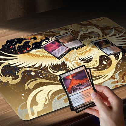 MTG Playmat Non-Slip Rubber Backing Printing Commander Board Game Desk Mat Duel Mat TCG PTCG Playmat 24x14 inches and Free Storage Bags (Bird, 24"X14") - color: Bird, size: 24"X14"
